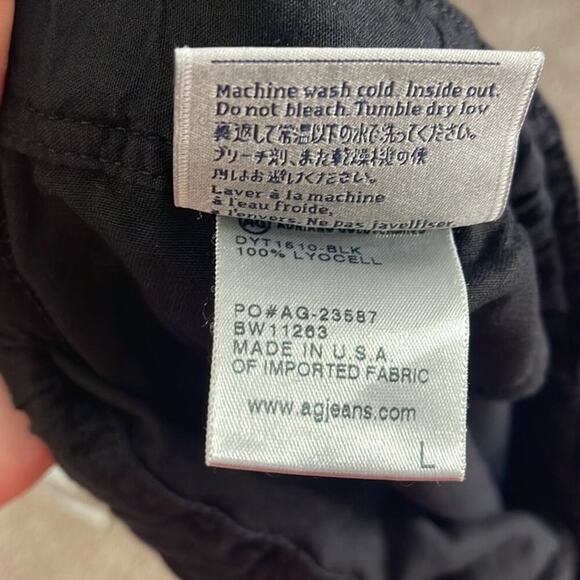 AG ADRIANO GOLDSCHMIED THE WEEKEND BLACK PANTS SIZE L - Picture 7 of 8